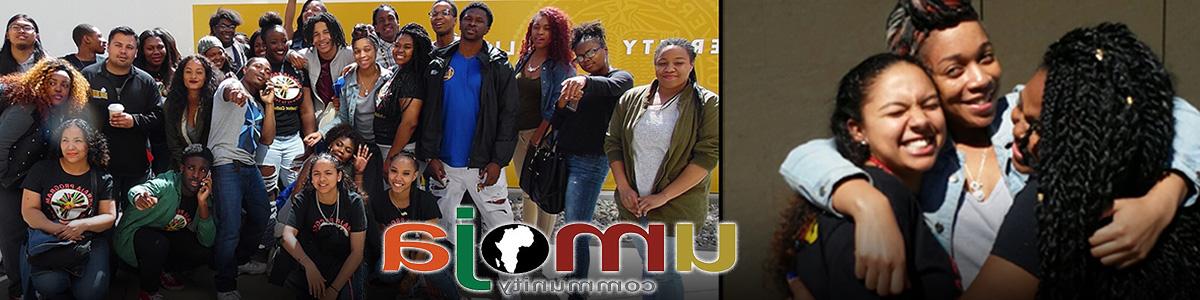 Umoja logo with group pictures of Umoja participants.